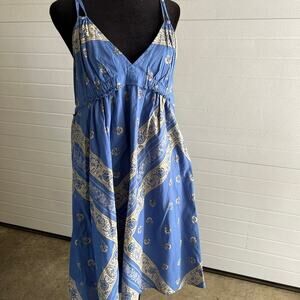 Converse One Star sundress blue floral, spaghetti straps, women's size L